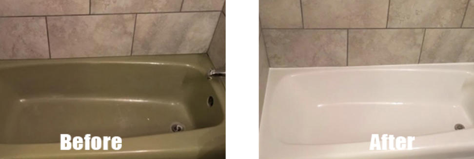 Green Cast Iron Tub Resurfaced to White